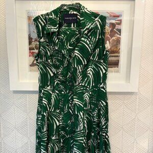 Samantha Sung Green and White Midi Dress